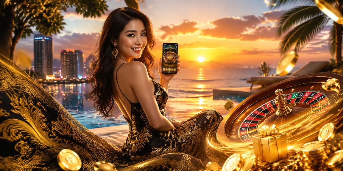 Người chơi mặc áo dài tại Đà Nẵng trước bàn roulette casino trực tuyến
