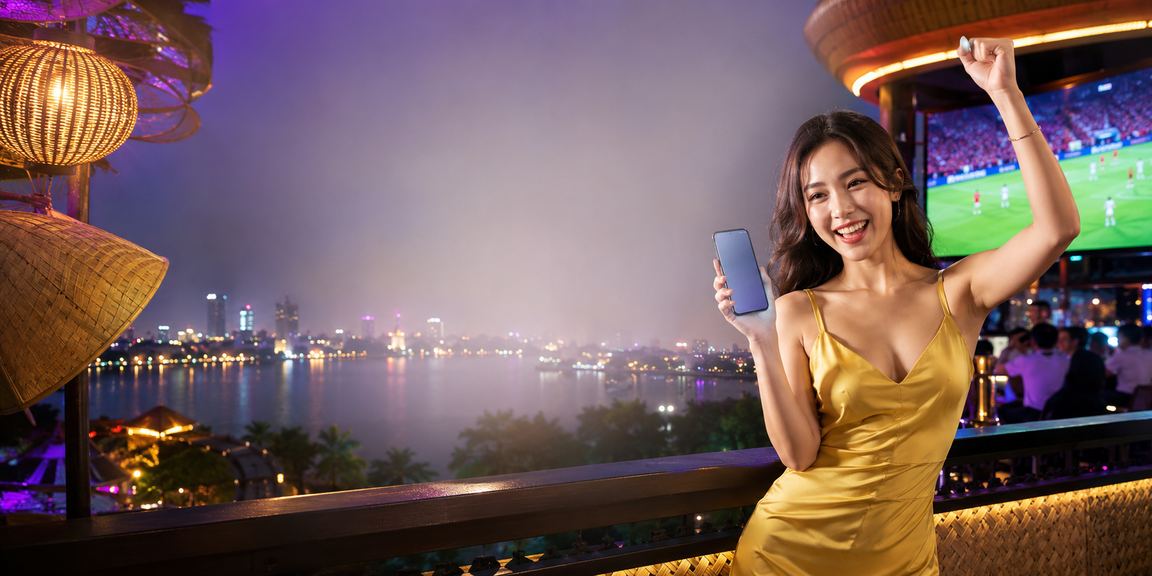 Người dùng Hà Nội đội nón lá trải nghiệm casino trực tuyến trên điện thoại