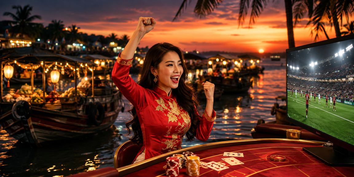 Bàn Baccarat trực tuyến với người mặc áo dài tại Phú Quốc