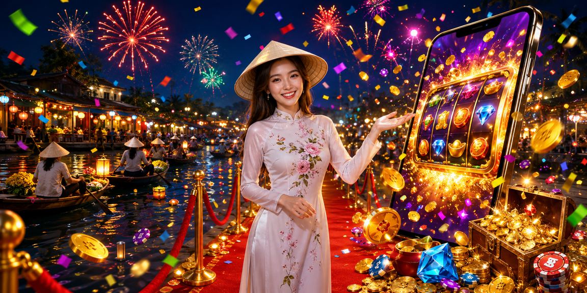 Cảnh quan không gian casino tại Việt Nam với bầu không khí sôi động và ánh đèn rực rỡ
